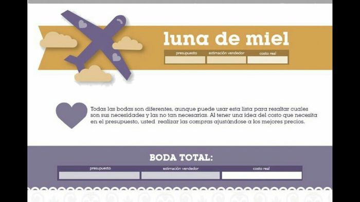 Agenda de gastos de la boda - 14