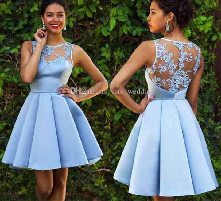 Vestido azul cielo para preboda - 1