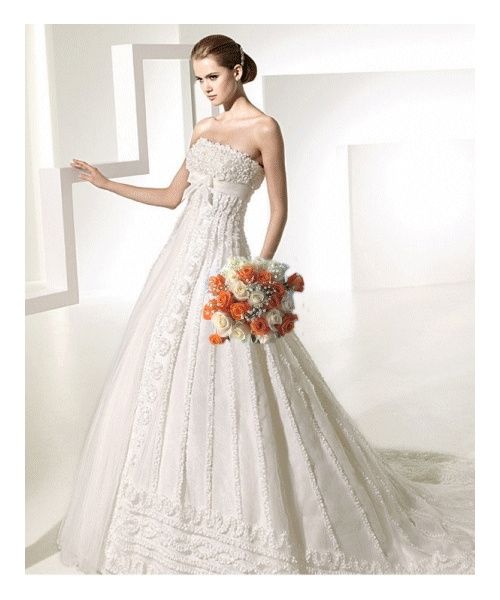mi vestido con el ramo