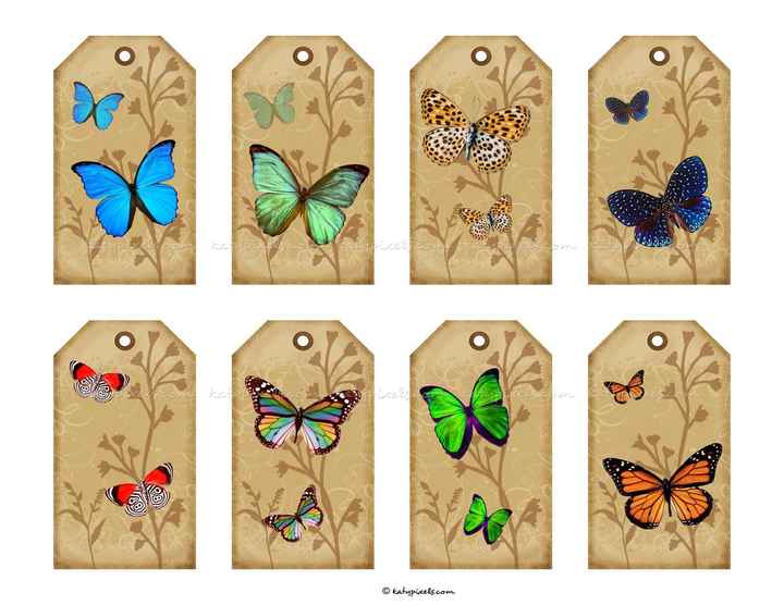 etiquetas de mariposas