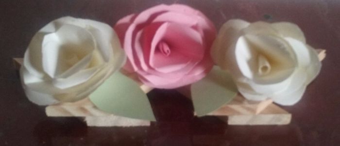 adorno bancos (flores de papel hechas a mano)
