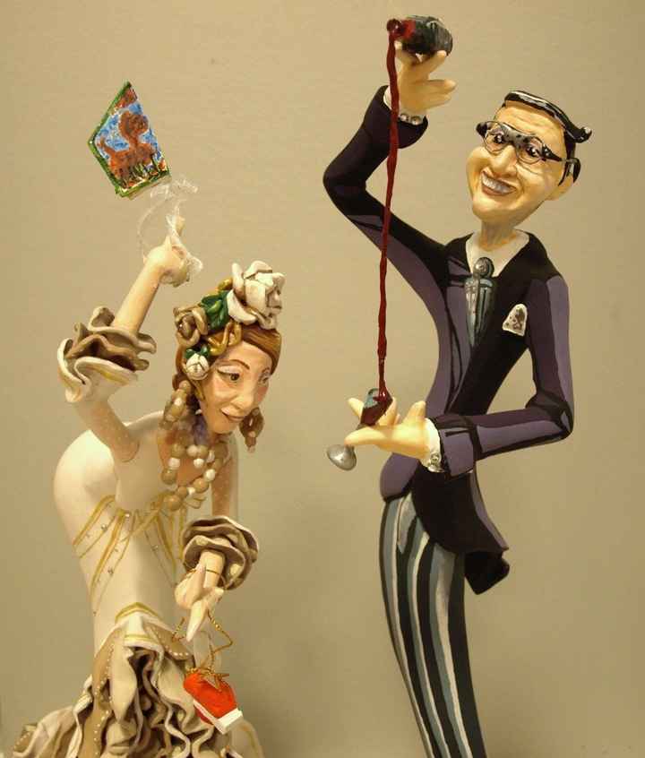 escultura novios personalizada detalle