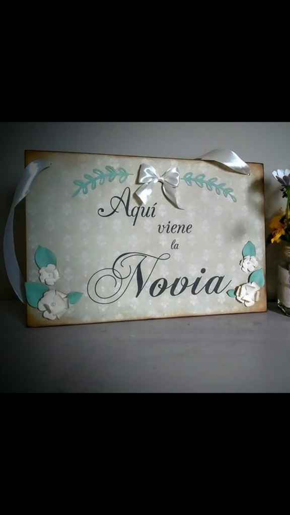 Pizarra ahi viene la novia - 1