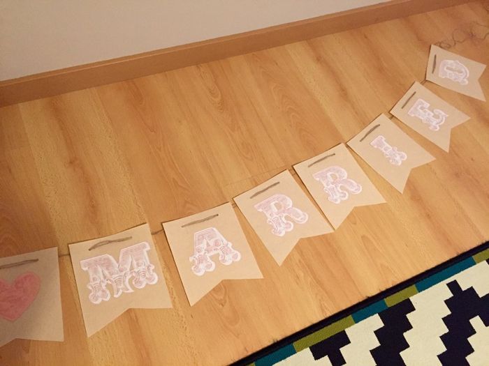 Banderín just married diy terminado - 4