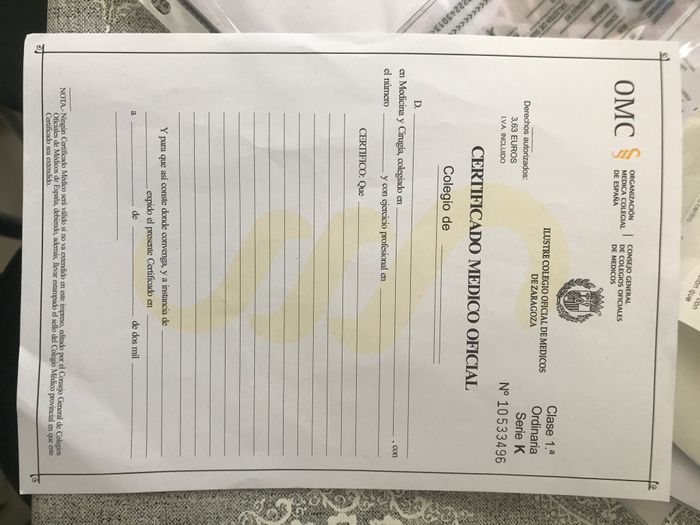 Certificado médico oficial - 1