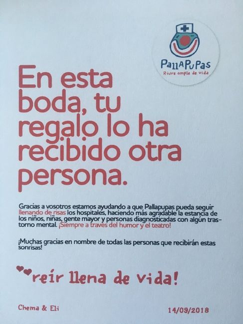 Tarjeta para los invitados