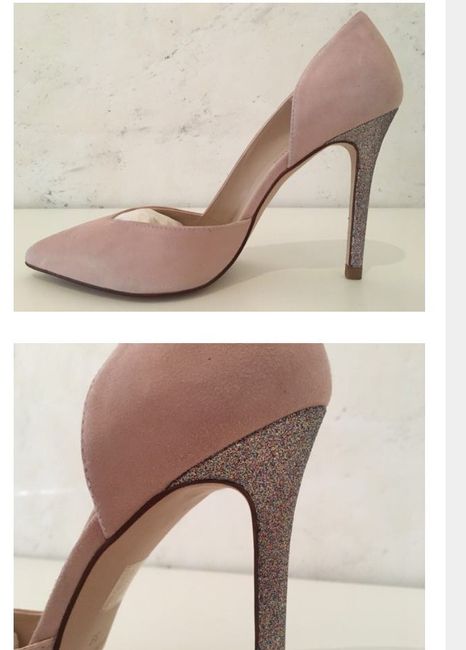 Stilettos rosa palo con poco tacón - 1