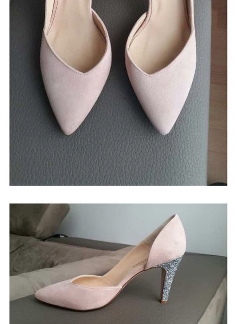 Stilettos rosa palo con poco tacón - 2