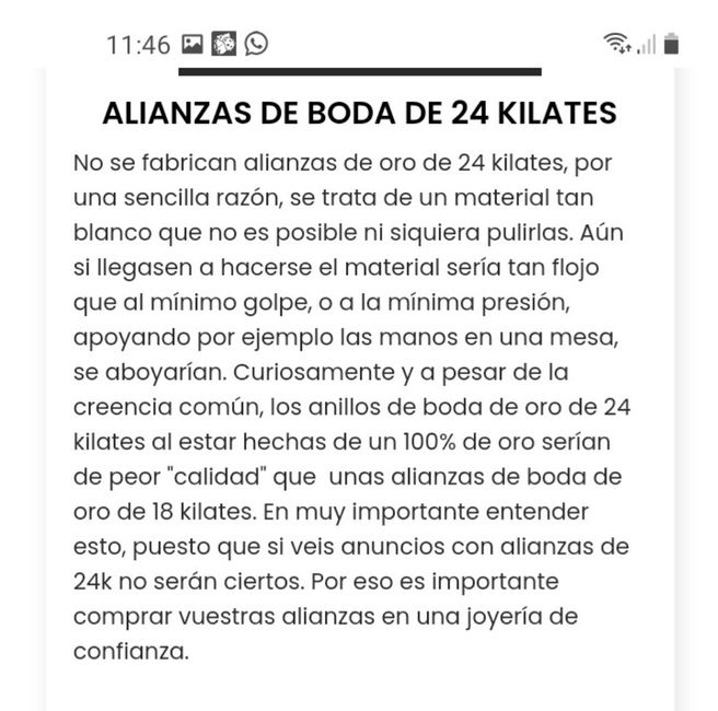 Alianzas de oro 22 o 24 k? 1