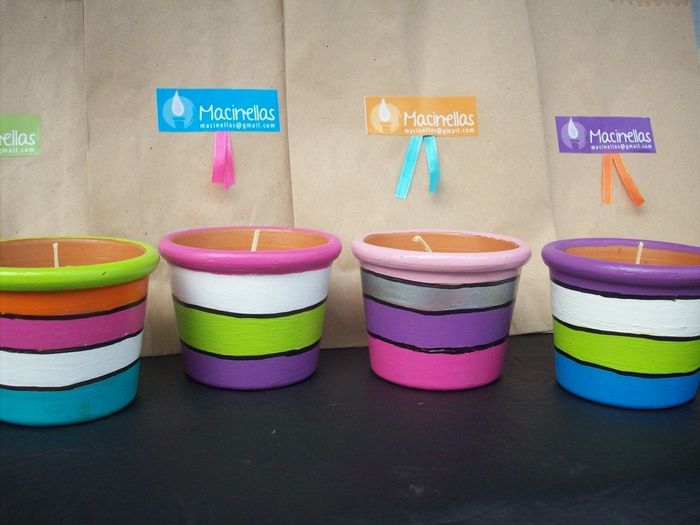 Macetas con vela