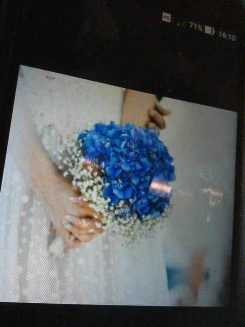 Mi ramo será este, hortensia azul,con base de paniculata 