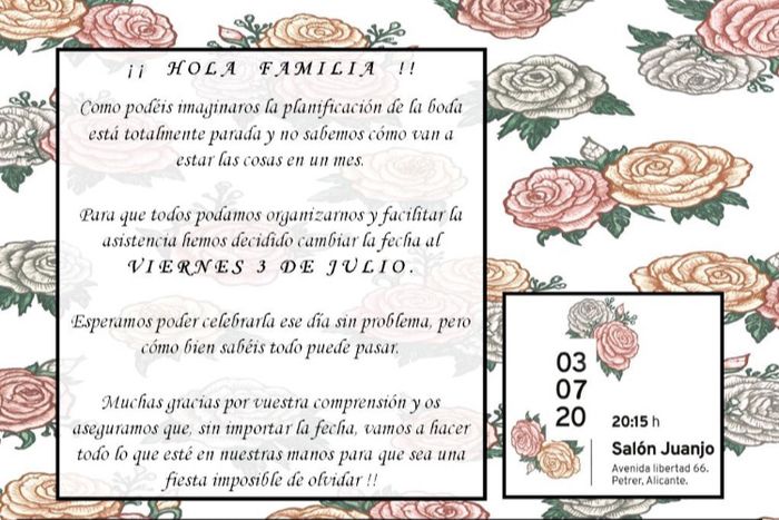 ¿Cómo anunciamos la nueva fecha? 1