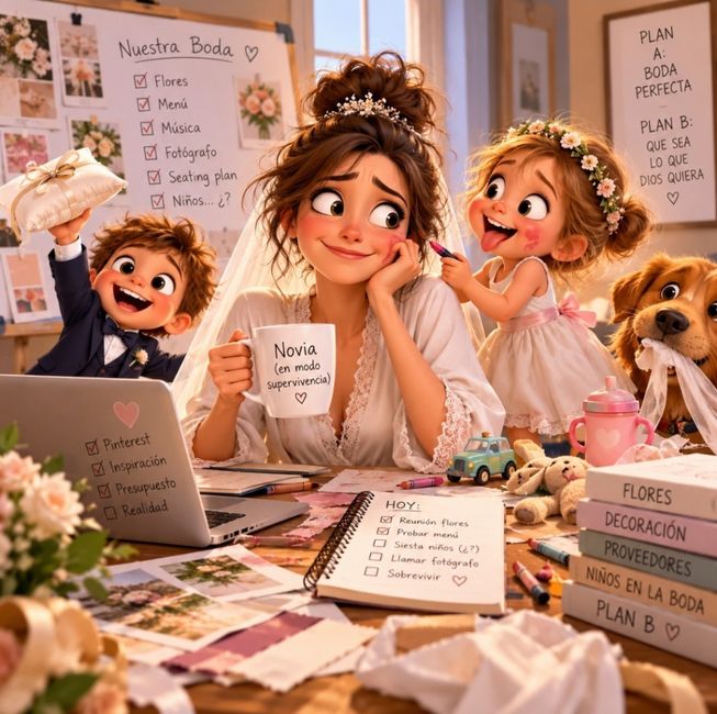 organizar una boda con Niños Pequeños… o Cómo sobrevivir al caos con un poco de glamour 😂 1