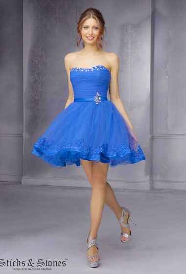 vestido corto azul