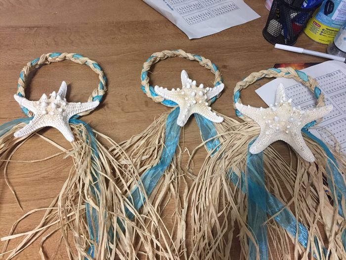Mis estrellas de mar para colgar en sillas ceremonia playa - 3