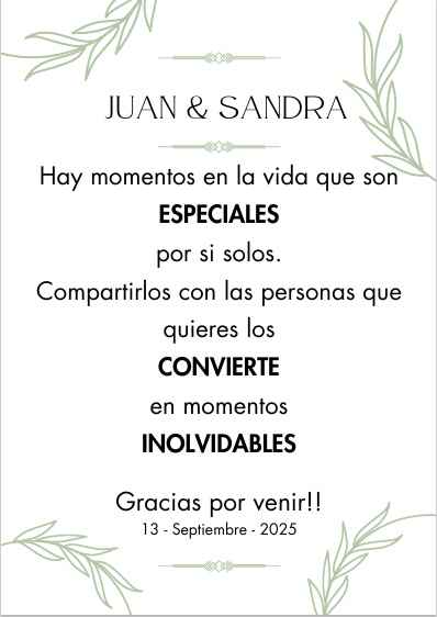 Palabras de agradecimiento - 1