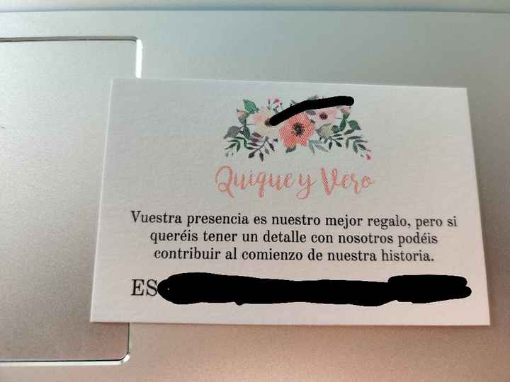 Número de cuenta en invitaciones - 1