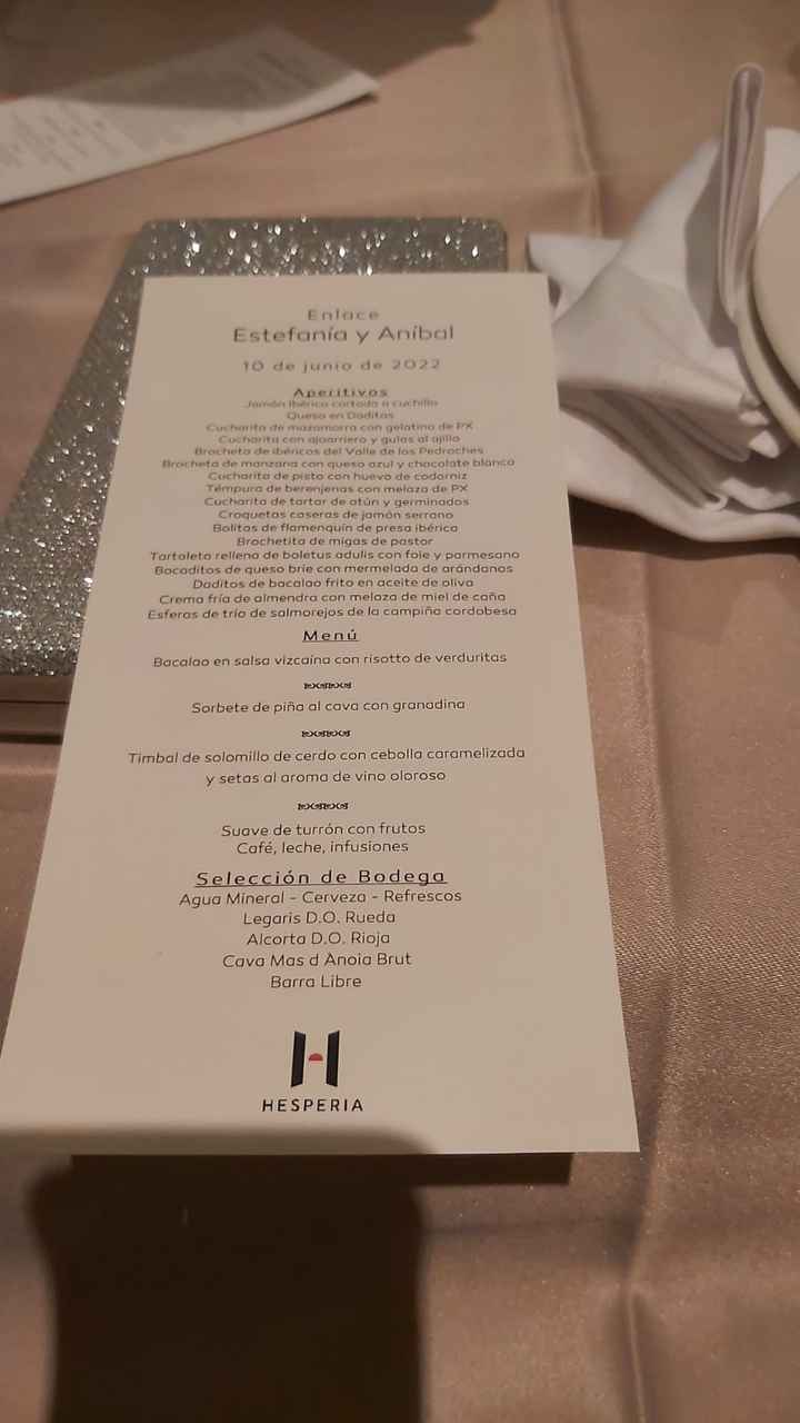 Este fue el menu de mi boda. - 1