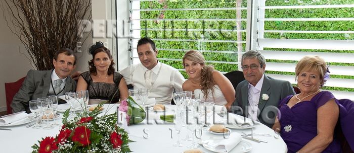 en la mesa