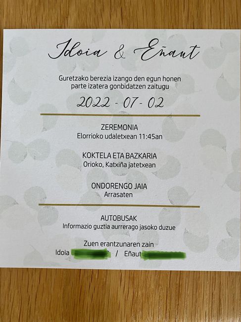 Nuestras invitaciones de boda 2