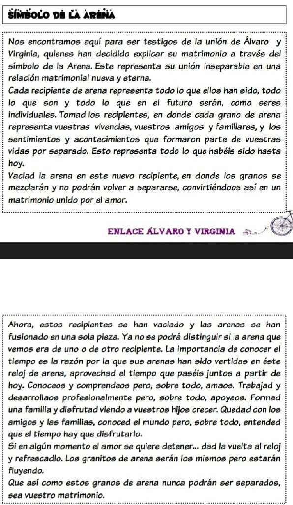Ritual de arena en la ceremonia civil - 1