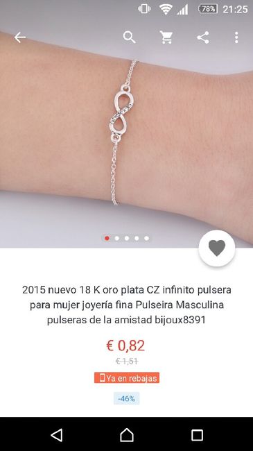 Pulseras infinito dama honor - 1