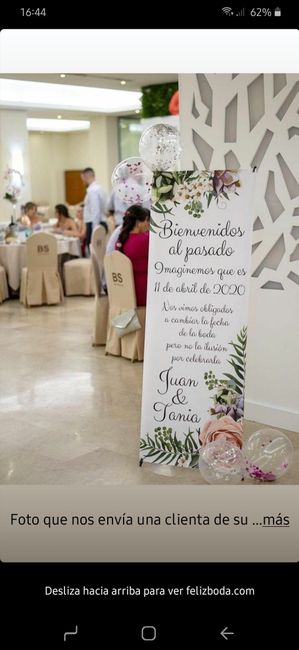 Cartel bienvenida Bodas Aplazadas. 1