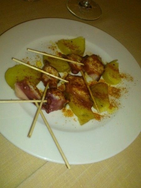 Brocheta de pulpo a la gallega