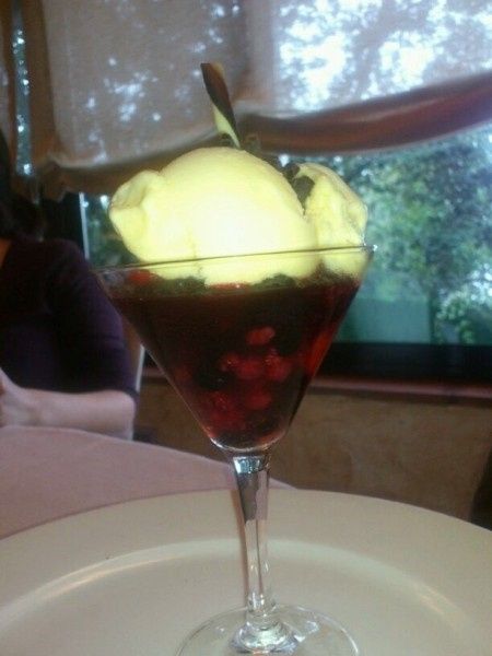 Copa de frutos rojos con helado de vainilla de Madagascar
