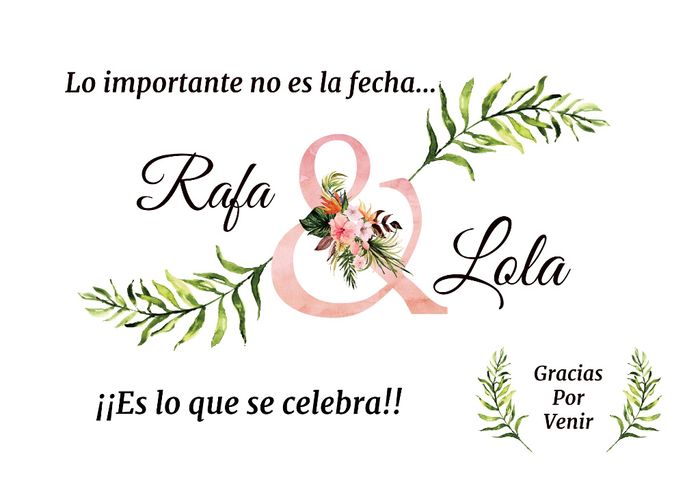 Para las parejas que habéis tenido que aplazar - 1