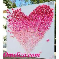 Photocall corazón de mariposas rosas - 1