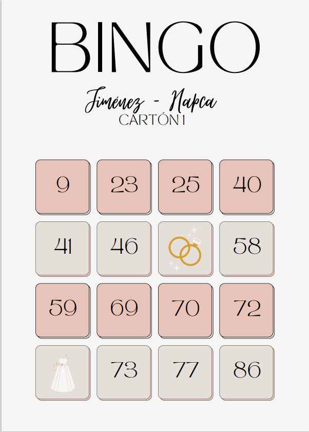 Mi bingo de números a mano - 1