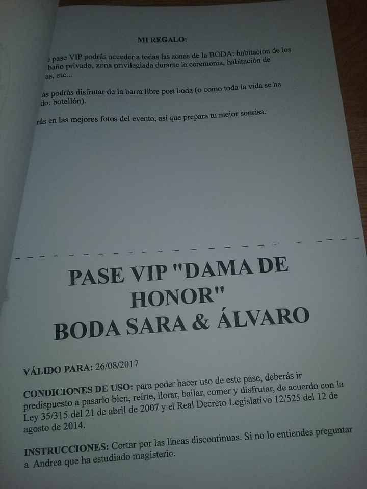 EL PASE VIP DE DAMA DE HONOR