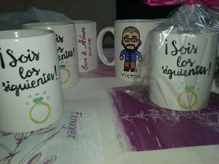 últimas manualidades; tazas, letras y porta alianzas - 3