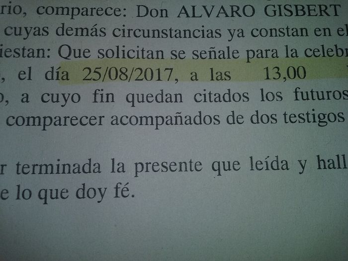 CITA PARA CASARNOS