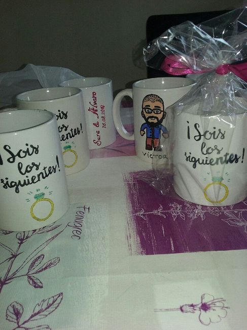 últimas manualidades; tazas, letras y porta alianzas - 4