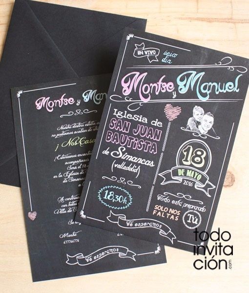 Invitaciones pizarra