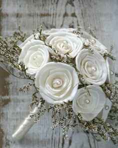 Bouquet de papel blanco