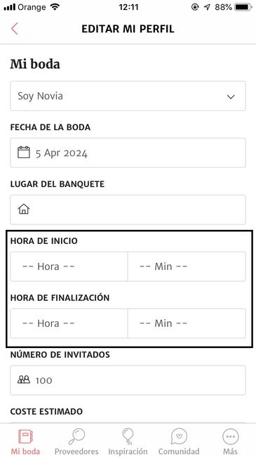 ¡Añade la hora de la boda en tu perfil! ⌚ 2
