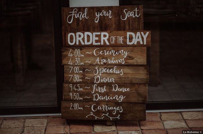 El día de tu boda, ¡por orden cronológico! ⏱️ 1