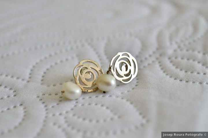 Pendientes de novia plateados con perlita 😍 - 1