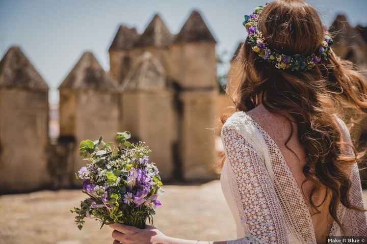 💜 Corona de flores y ramo a conjunto - 1