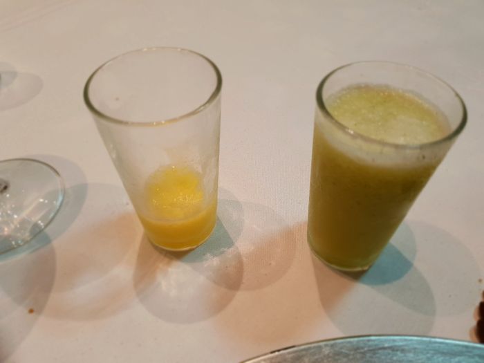 Sorbete mandarina y sorbete de mojito