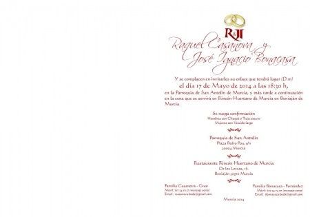Diseño de invitación u otros - Raquel y José Ignacio - 17 de mayo de 2014