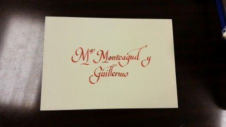 Caligrafía manual - Raquel y José Ignacio - 17 de mayo de 2014