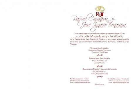 Diseño de invitación u otros - Raquel y José Ignacio - 17 de mayo de 2014