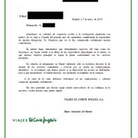 Respuesta de El Corte Inglés