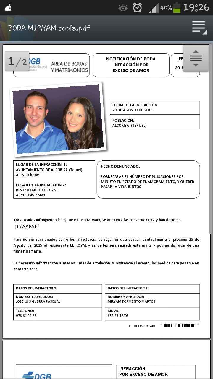 INVITACIÓN (MULTA DE TRÁFICO)