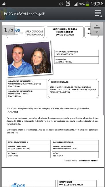 INVITACIÓN (MULTA DE TRÁFICO)