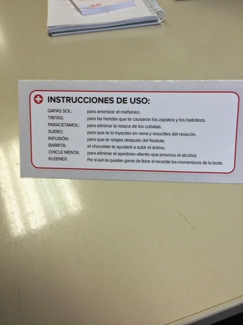 INSTRUCCIONES ETIQUETA KIT SUPERVIVENCIA